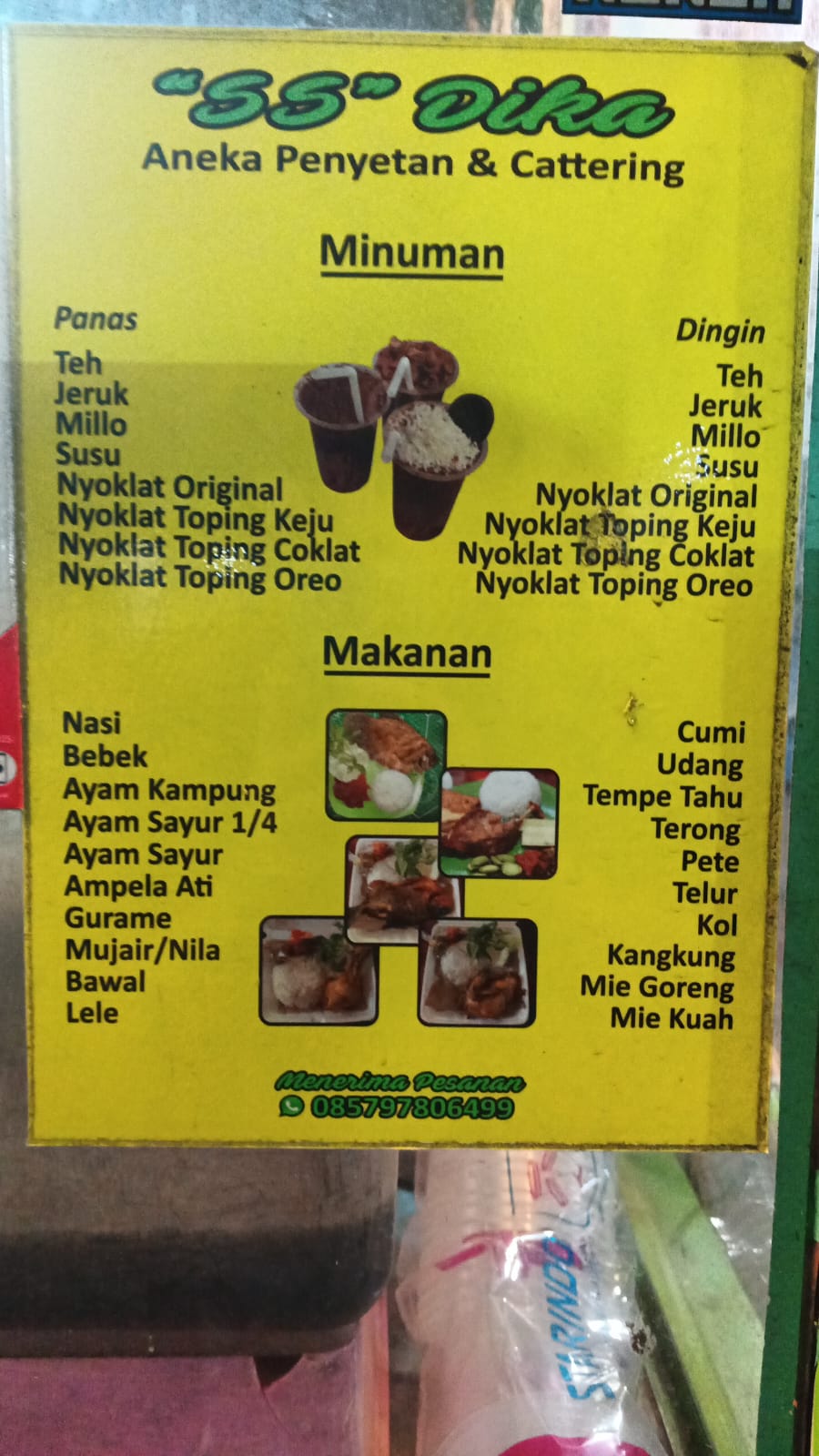 Daftar Menu Makanan dan Minuman SS Dika